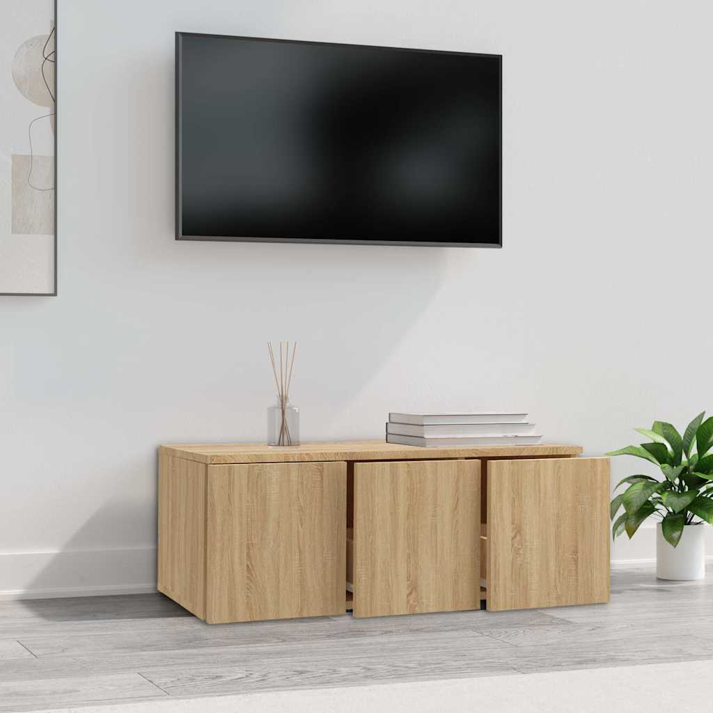 801862 vidaXL TV Cabinet Sonoma Oak 80x34x30 cm Engineered Wood 3