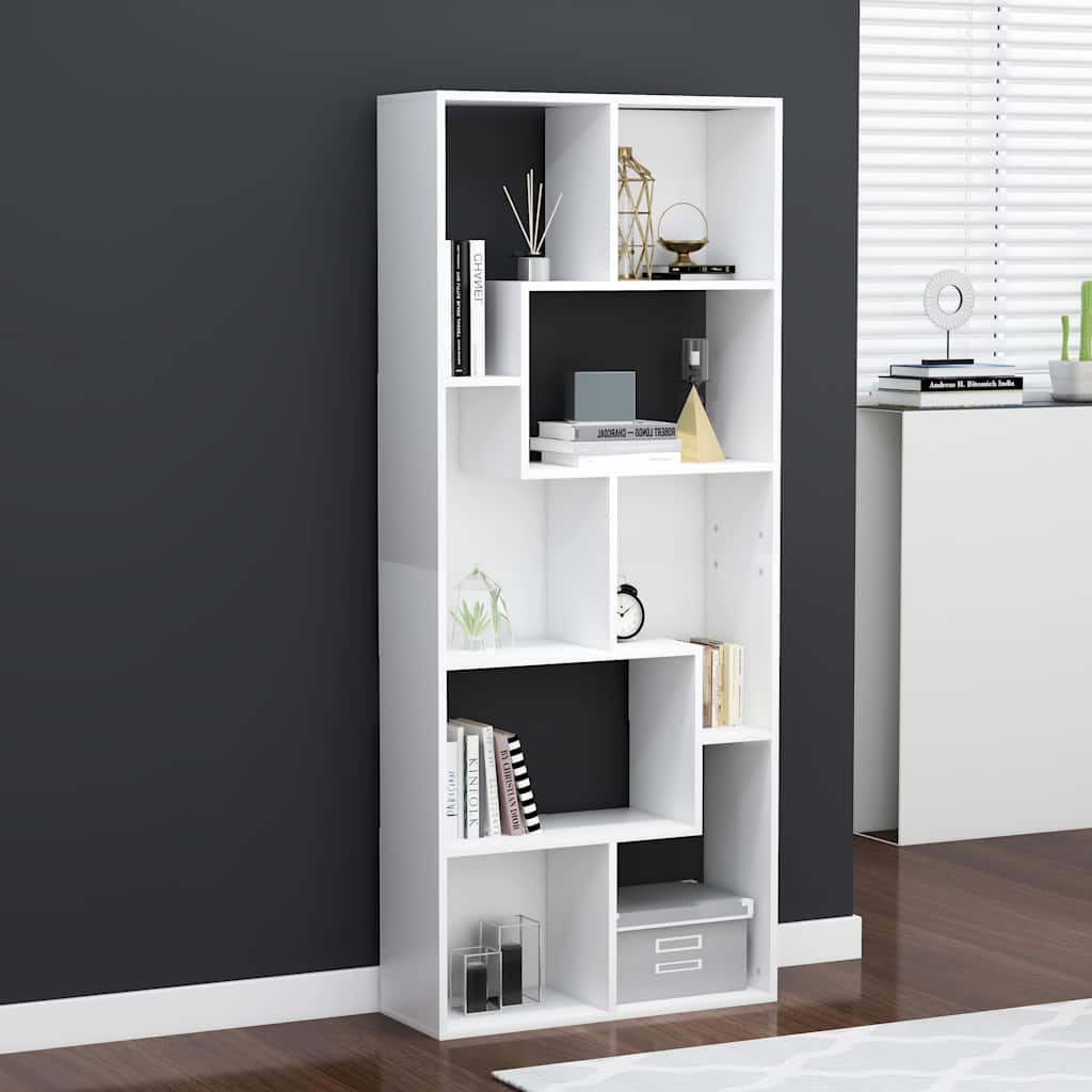 Book Cabinet 67x24x161 cm Engineered Wood White