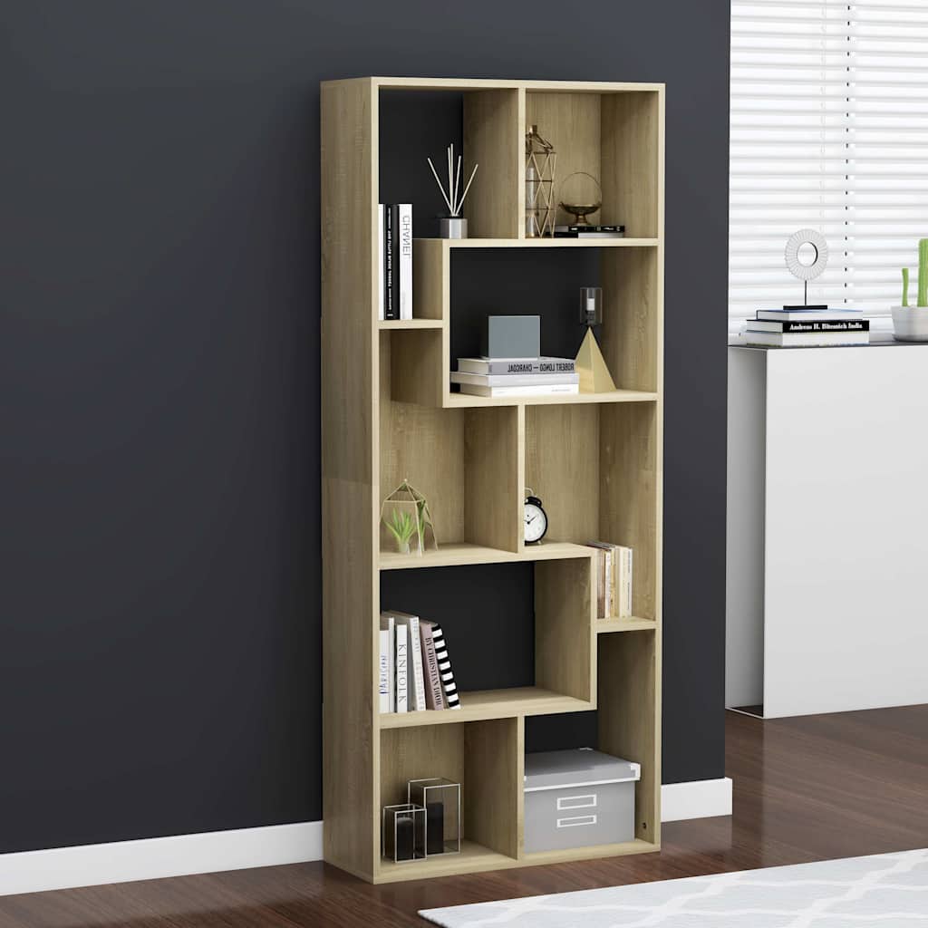 Book Cabinet 67x24x161 cm Engineered Wood Sonoma oak