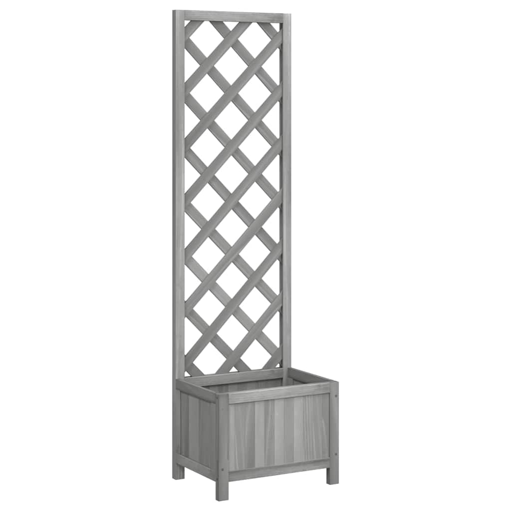 vidaXL Planter with Trellis 40x30x135 cm Solid Wood Fir 2