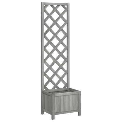 vidaXL Planter with Trellis 40x30x135 cm Solid Wood Fir 2