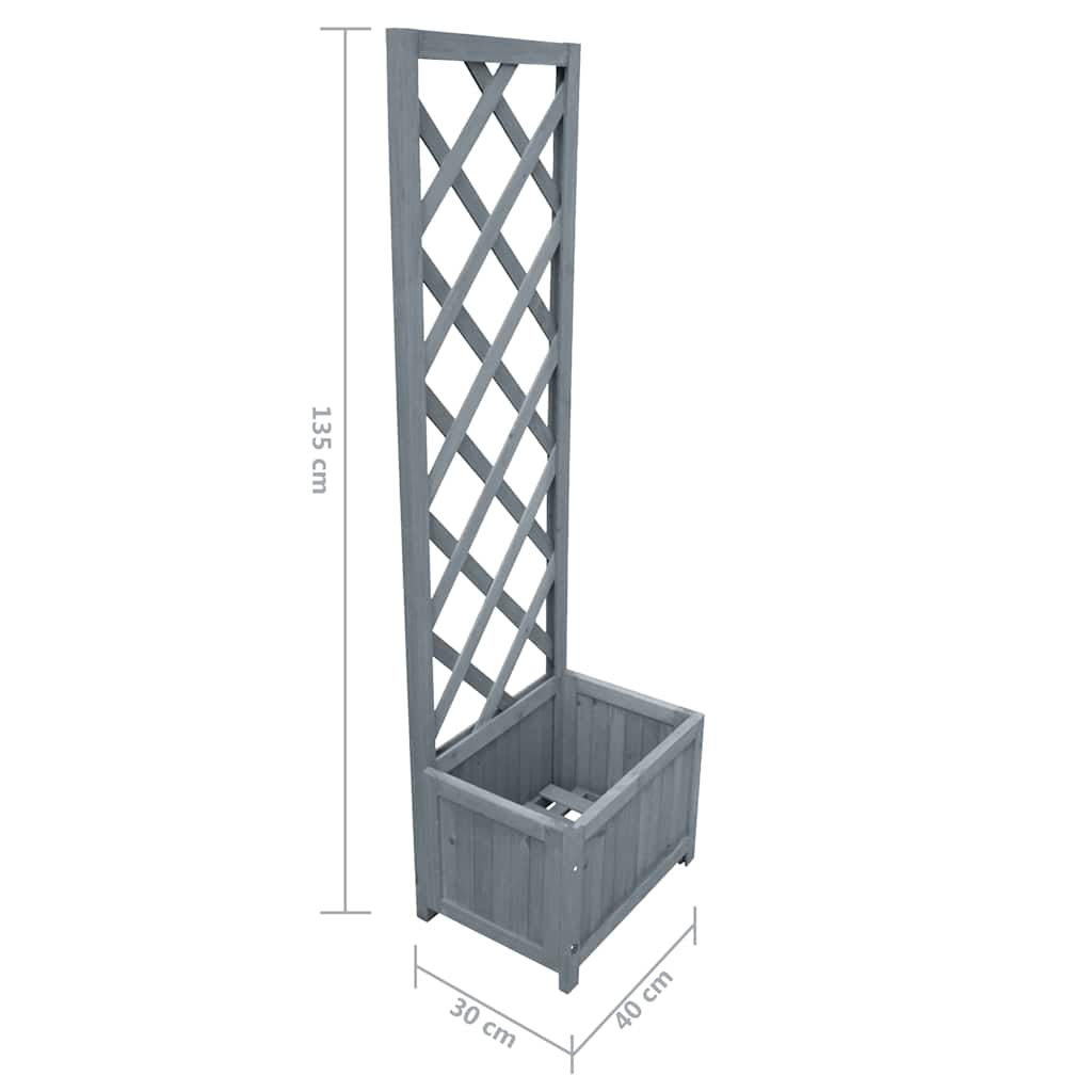 vidaXL Planter with Trellis 40x30x135 cm Solid Wood Fir 5