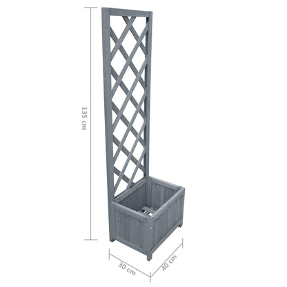 vidaXL Planter with Trellis 40x30x135 cm Solid Wood Fir 5
