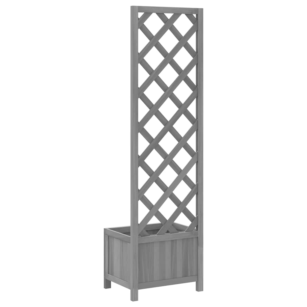 vidaXL Planter with Trellis 40x30x135 cm Solid Wood Fir 6