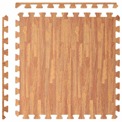 vidaXL Floor Mats 12 pcs Wood Grain 4.32 ㎡ EVA Foam 6