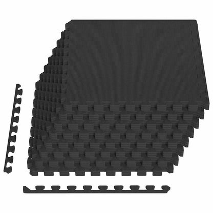 vidaXL Floor Mats 12 pcs 4.32 ㎡ EVA Foam Black 2