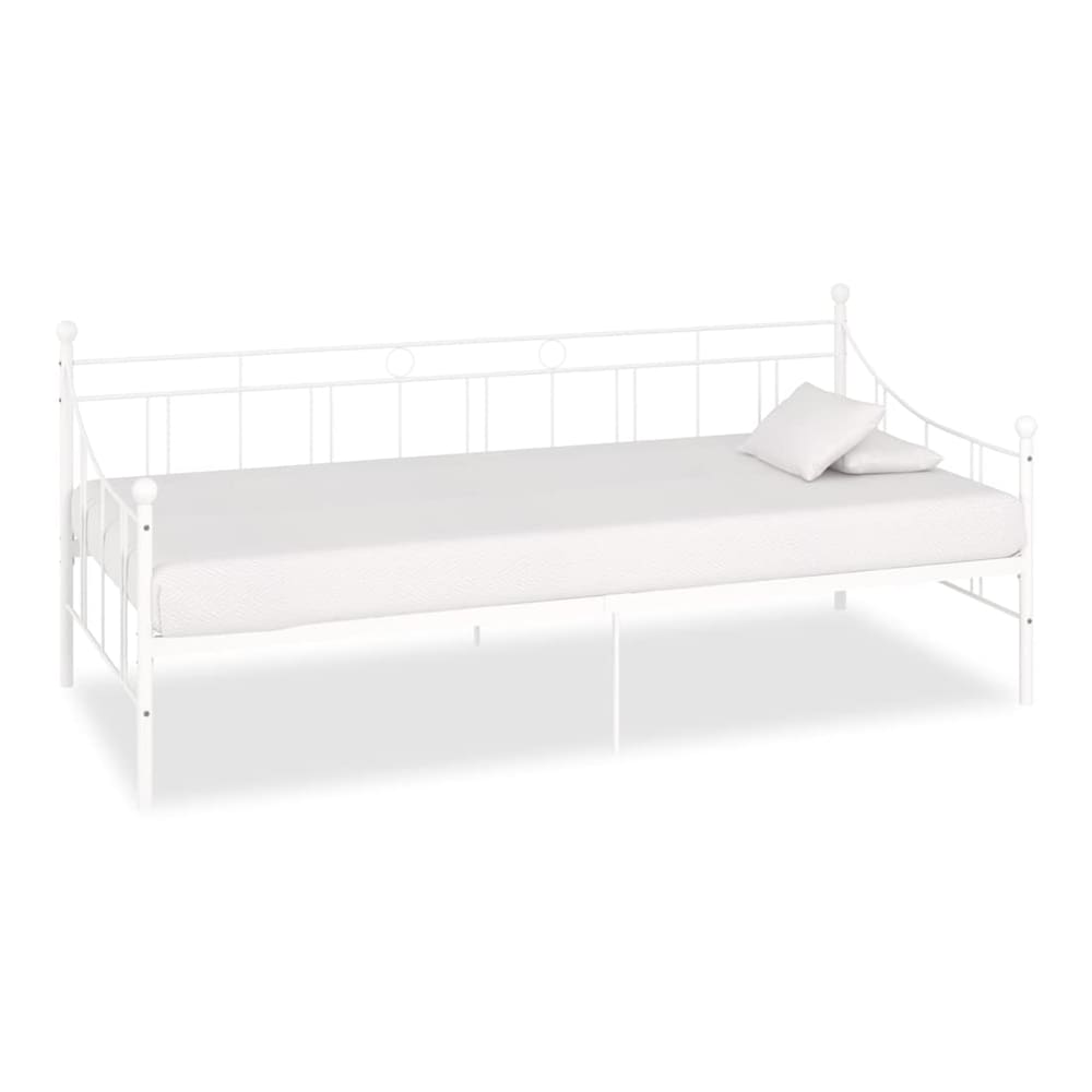 DayBed Frame without Mattress Metal 90x200 cm White