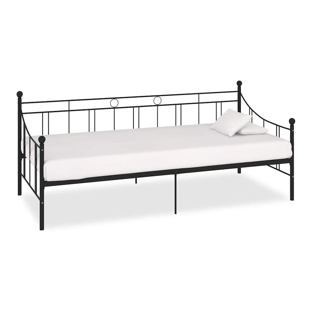 DayBed Frame without Mattress Metal 90x200 cm Black