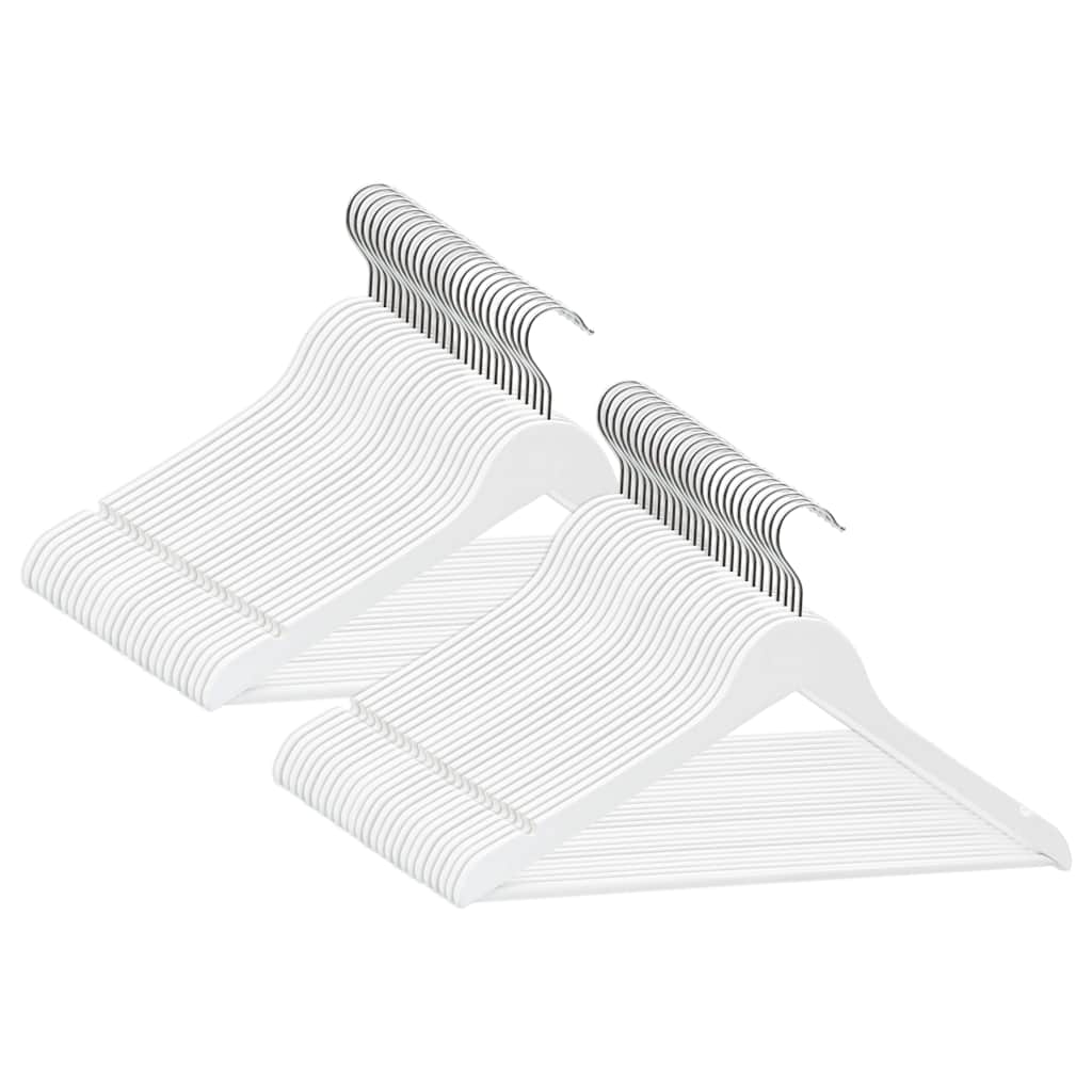 vidaXL Hanger | Set of 50 | White | Hardwood, Metal | Standard | Non-slip 2