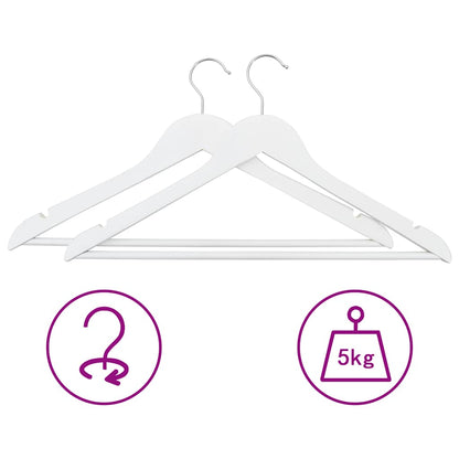 vidaXL Hanger | Set of 50 | White | Hardwood, Metal | Standard | Non-slip 3