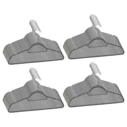 vidaXL Hanger | Set of 100 | Grey | ABC plastic, zinc alloy, velvet | Standard 2