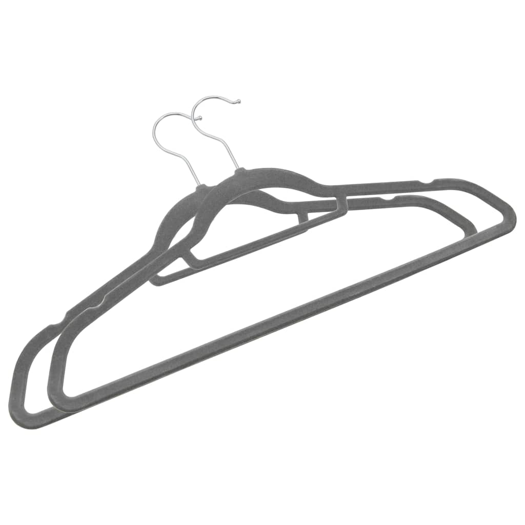 vidaXL Hanger | Set of 100 | Grey | ABC plastic, zinc alloy, velvet | Standard 4