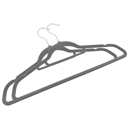 vidaXL Hanger | Set of 100 | Grey | ABC plastic, zinc alloy, velvet | Standard 4