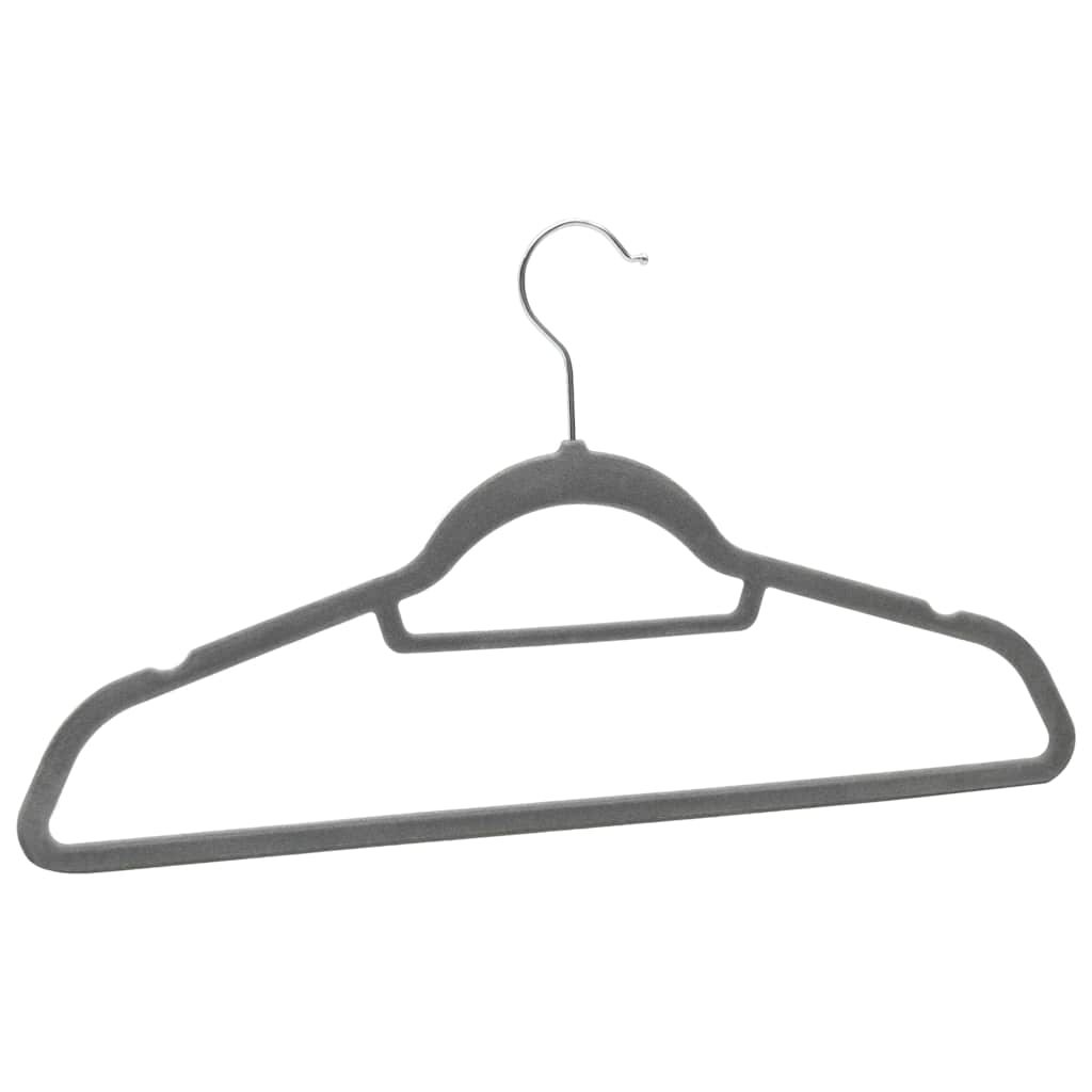 vidaXL Hanger | Set of 100 | Grey | ABC plastic, zinc alloy, velvet | Standard 5