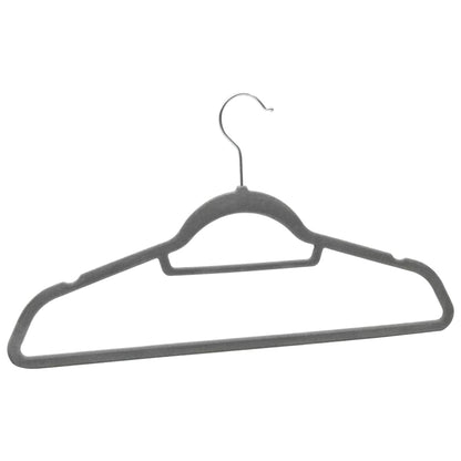 vidaXL Hanger | Set of 100 | Grey | ABC plastic, zinc alloy, velvet | Standard 5
