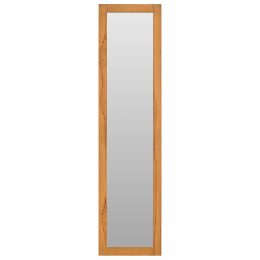 vidaXL Mirror | Natural Teak | Solid Teak Wood | 30x30x120 cm | Wall Mirror 2