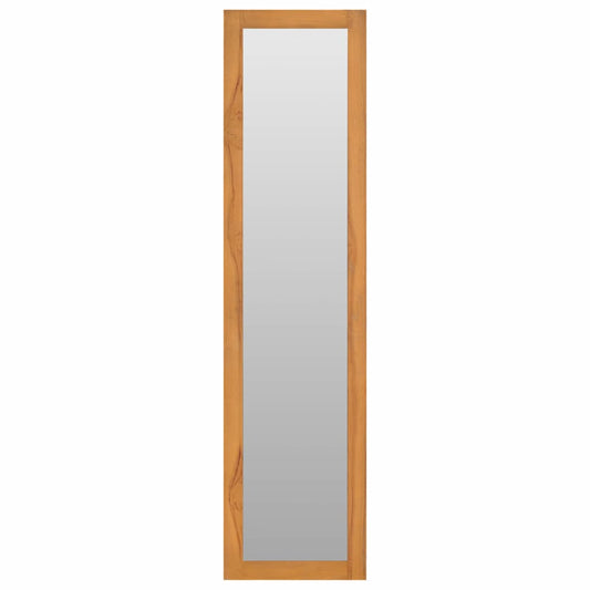vidaXL Mirror | Natural Teak | Solid Teak Wood | 30x30x120 cm | Wall Mirror 2