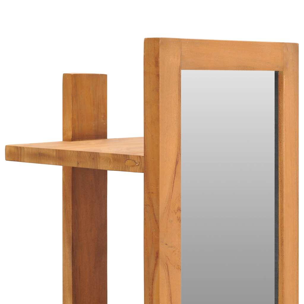 vidaXL Mirror | Natural Teak | Solid Teak Wood | 30x30x120 cm | Wall Mirror 4