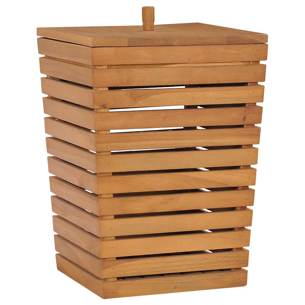 vidaXL Laundry Basket 30x30x45 cm Solid Teak Wood 1
