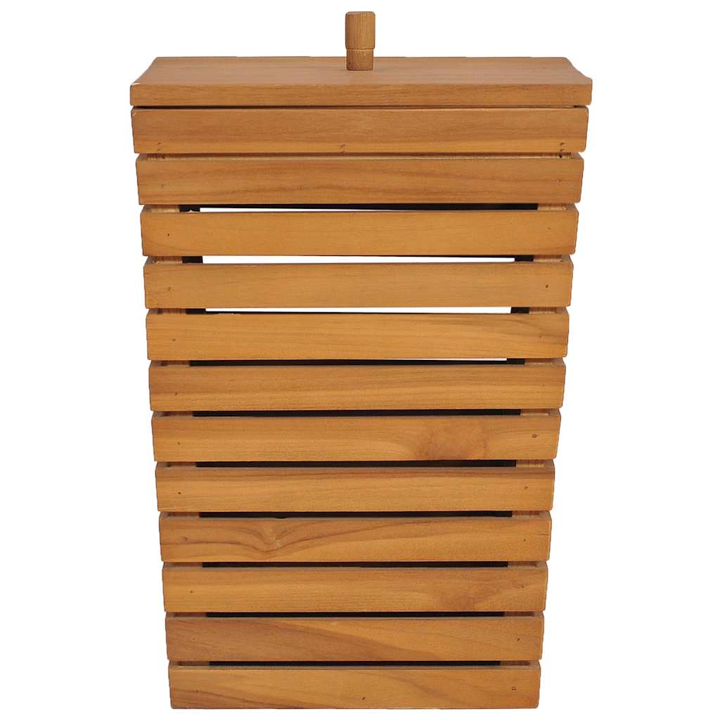 vidaXL Laundry Basket 30x30x45 cm Solid Teak Wood 2