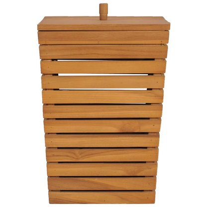vidaXL Laundry Basket 30x30x45 cm Solid Teak Wood 2