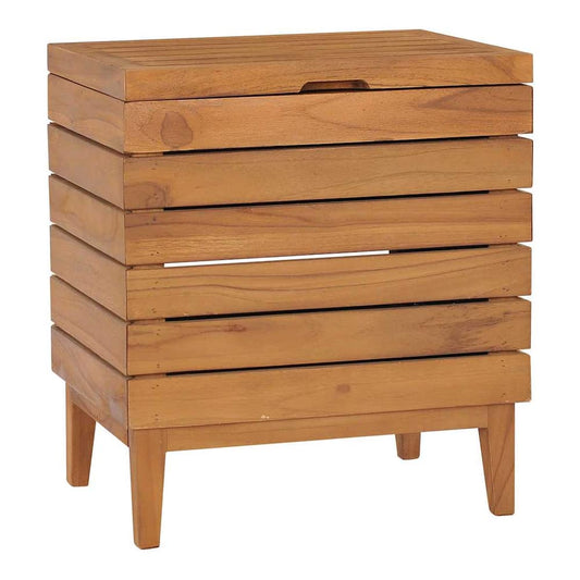 Laundry Basket Solid Teak Wood 45 cm 30 cm