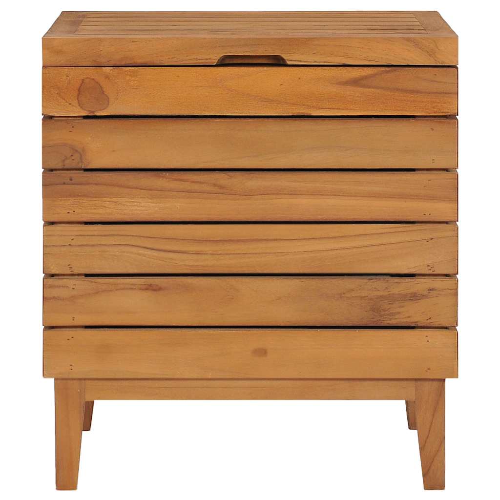 vidaXL Laundry Basket 40x30x45 cm Solid Teak Wood 2