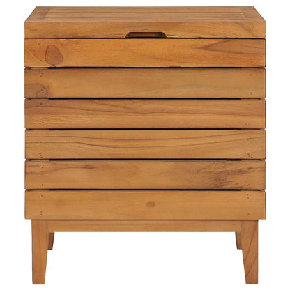 vidaXL Laundry Basket 40x30x45 cm Solid Teak Wood 2