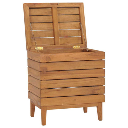 vidaXL Laundry Basket 40x30x45 cm Solid Teak Wood 3