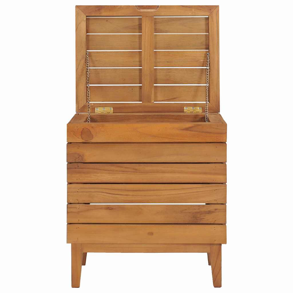 vidaXL Laundry Basket 40x30x45 cm Solid Teak Wood 4