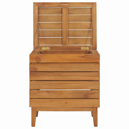 vidaXL Laundry Basket 40x30x45 cm Solid Teak Wood 4