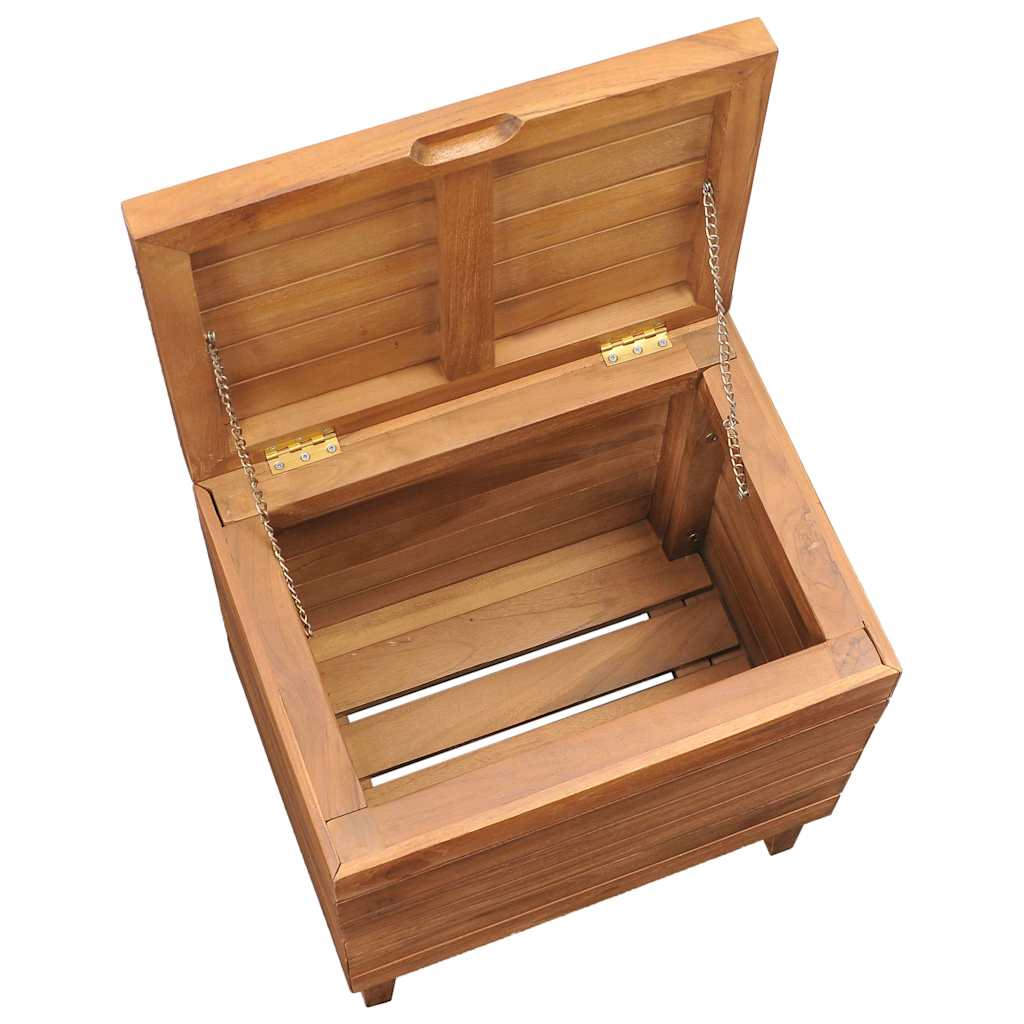 vidaXL Laundry Basket 40x30x45 cm Solid Teak Wood 5