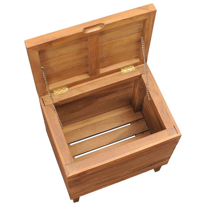 vidaXL Laundry Basket 40x30x45 cm Solid Teak Wood 5