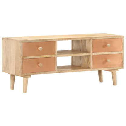 vidaXL TV Cabinet | Natural wood with copper accents | Solid Mango Wood | Medium 1