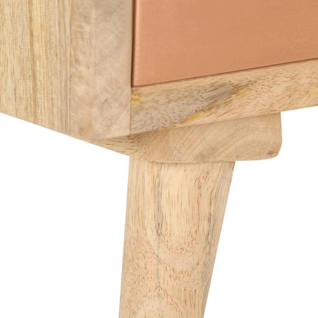 vidaXL TV Cabinet | Natural wood with copper accents | Solid Mango Wood | Medium 6
