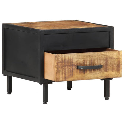 vidaXL Bedside Cabinet | Brown | Rough Mango Wood, Powder-Coated Steel | Small 3