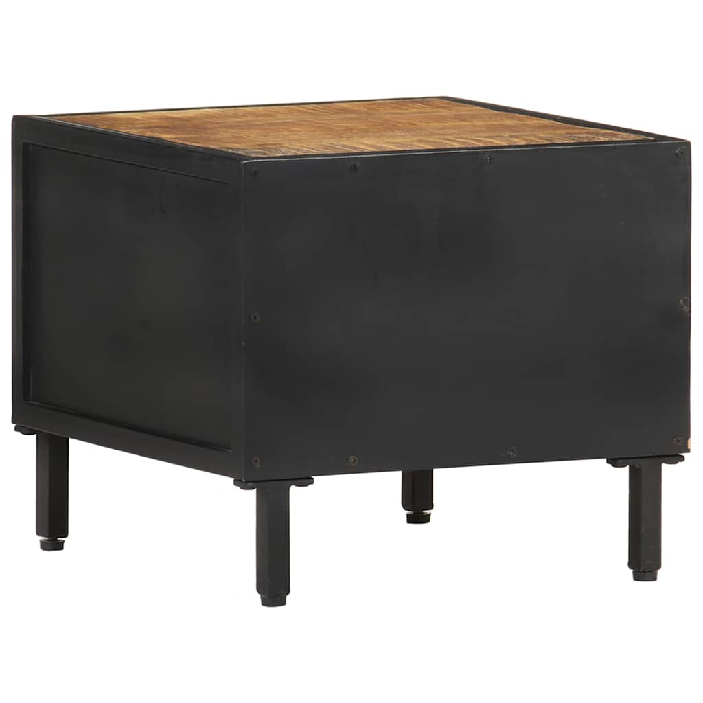 vidaXL Bedside Cabinet | Brown | Rough Mango Wood, Powder-Coated Steel | Small 4