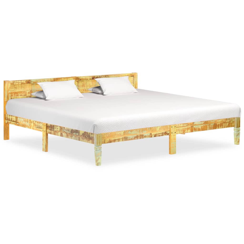 vidaXL Bed Frame | Reclaimed Wood Colour | Solid reclaimed wood, steel | Double 1