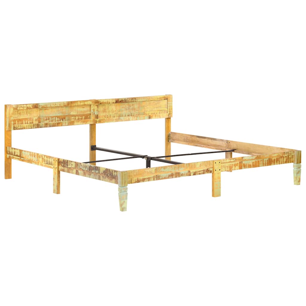 vidaXL Bed Frame | Reclaimed Wood Colour | Solid reclaimed wood, steel | Double 2
