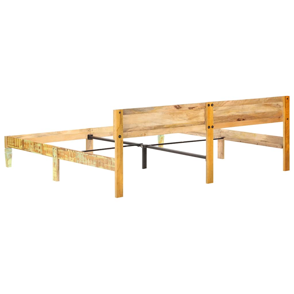 vidaXL Bed Frame | Reclaimed Wood Colour | Solid reclaimed wood, steel | Double 5