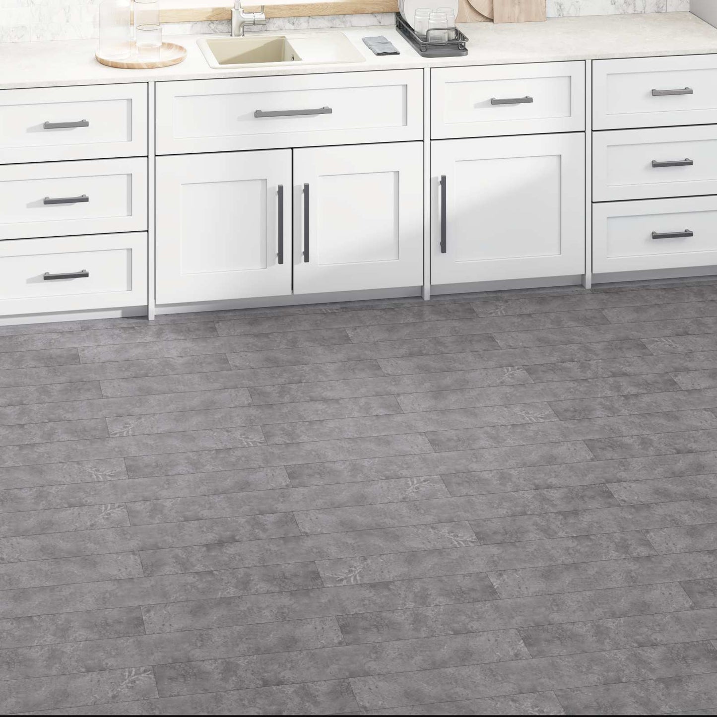 vidaXL Flooring Planks Concrete Grey 5.02 m² 36 pcs PVC 1