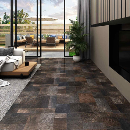 vidaXL Flooring Planks Wood structure brown 5.11 m² 55 pcs PVC 1