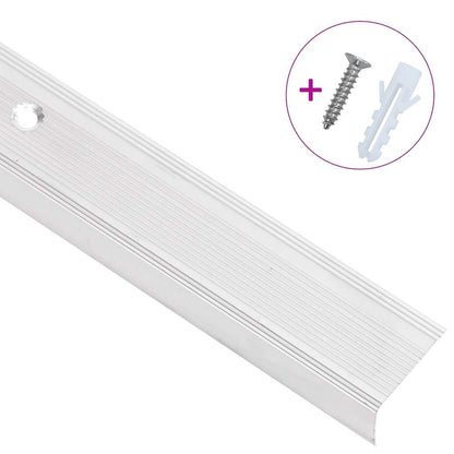 vidaXL Stair Nosings in L-shape 15 pcs Aluminium 90 cm Silver 3