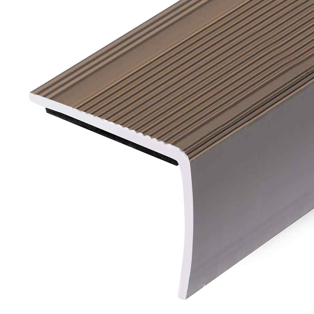 vidaXL Stair Nosings in L-shape 15 pcs Aluminium 90 cm Brown 5