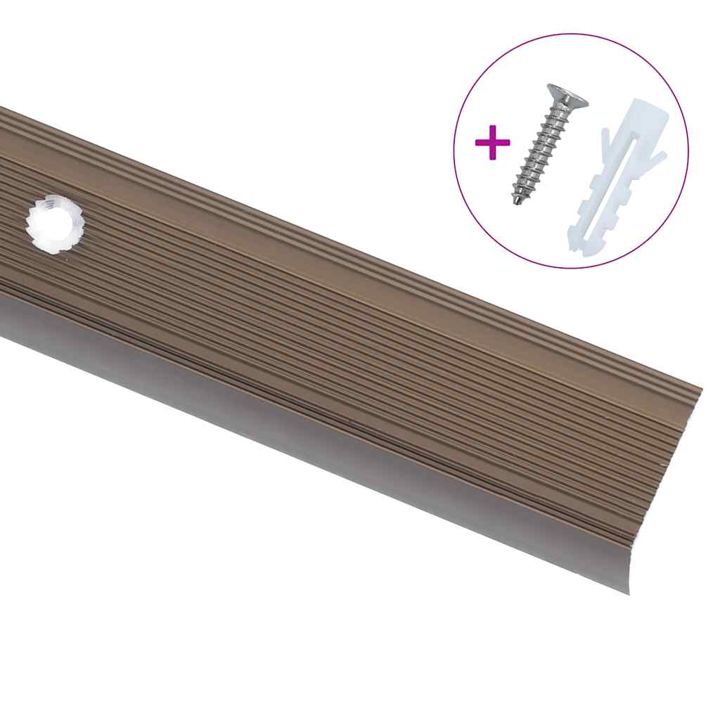 vidaXL Stair Nosings in L-shape 15 pcs Aluminium 100 cm Brown 3