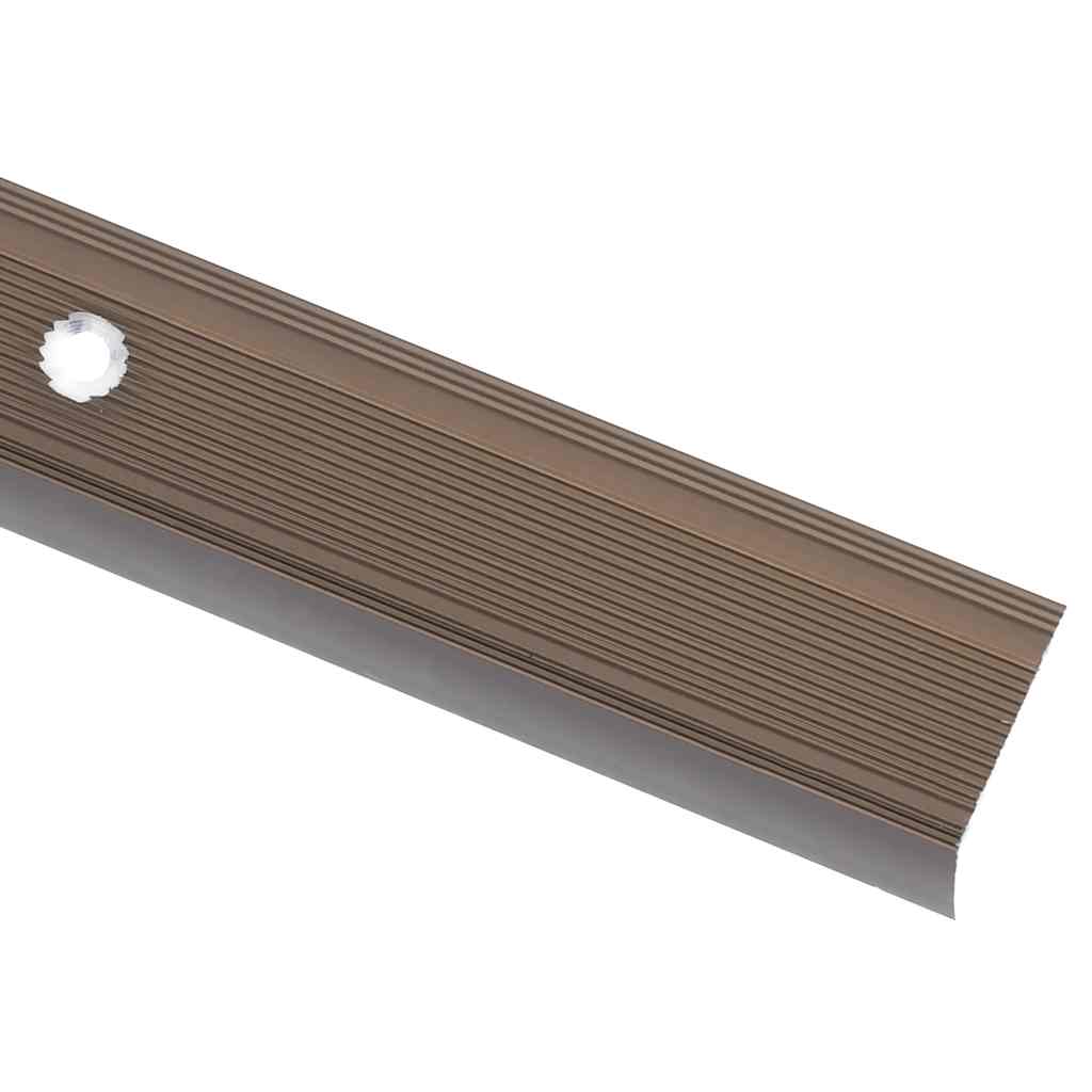 vidaXL Stair Nosings in L-shape 15 pcs Aluminium 100 cm Brown 4