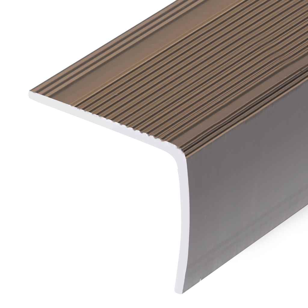 vidaXL Stair Nosings in L-shape 15 pcs Aluminium 100 cm Brown 5