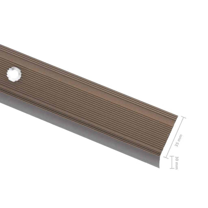vidaXL Stair Nosings in L-shape 15 pcs Aluminium 100 cm Brown 6