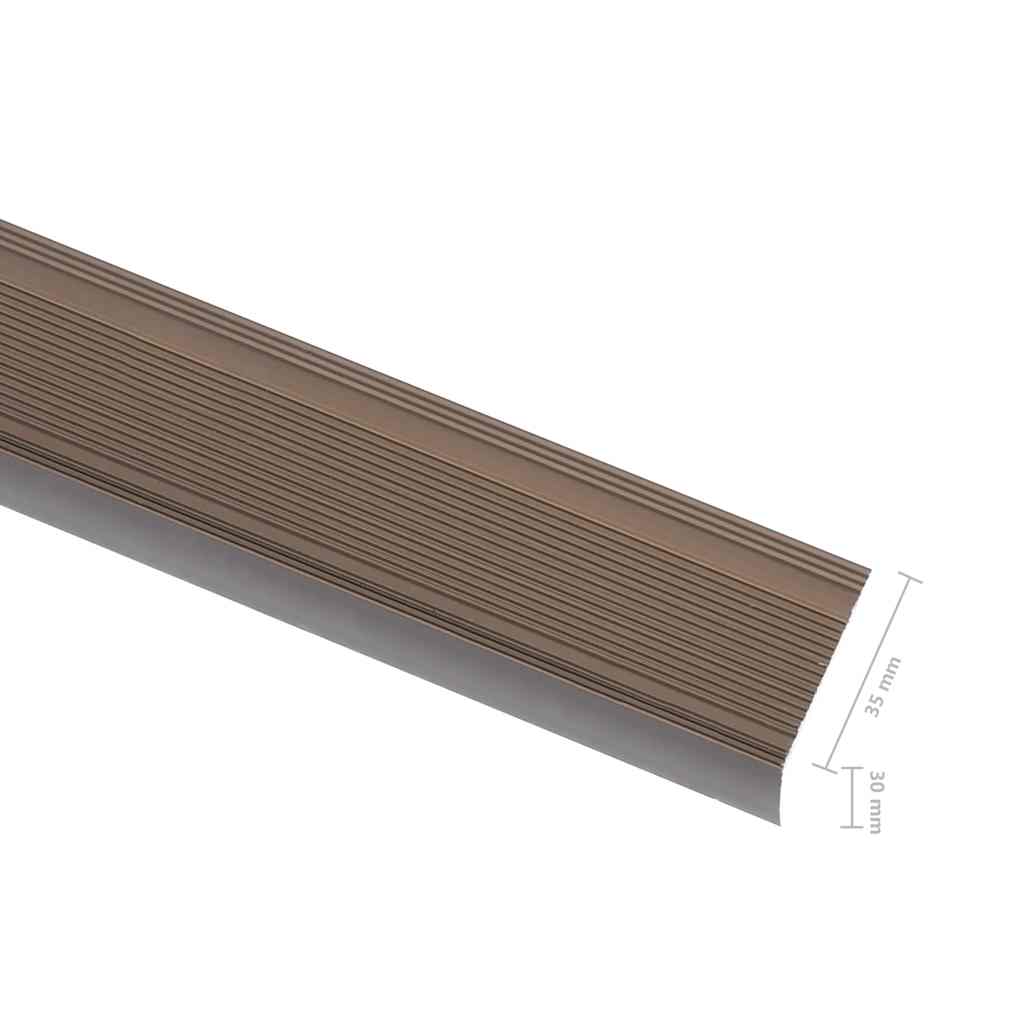 vidaXL Stair Nosings in L-shape 15 pcs Aluminium 100 cm Brown 6
