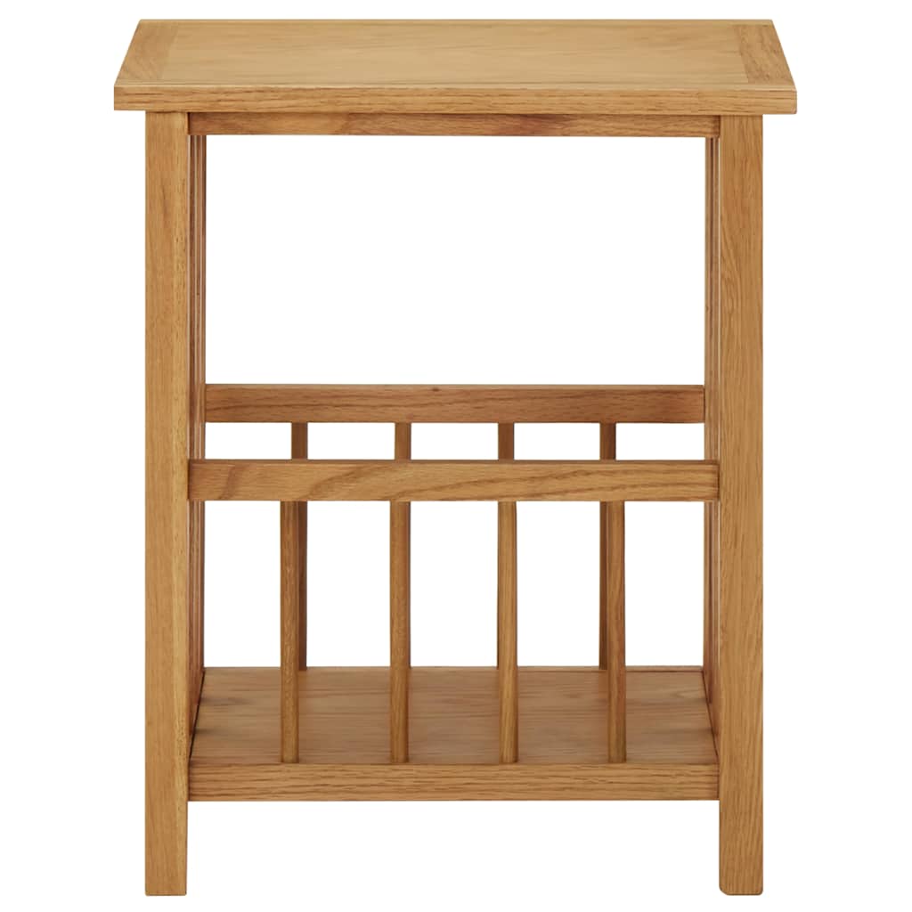 vidaXL Magazine Table | Natural Oak | Solid Oak Wood, MDF | Compact 2